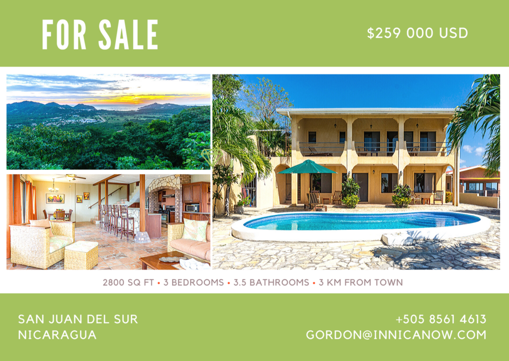 Full Coverage Homeowners Insurance: Casa Vista Mar, San Juan del Sur, Nicaragua - $99 USD per month